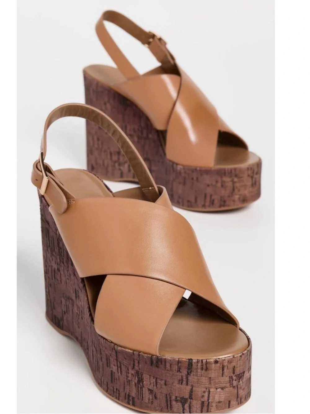 Tony Bianco Vogue Women’s Platform Wedge Slingback Sandal Tan Como NWB